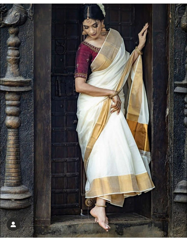 Exploring the Rich Heritage of Kerala Kasavu Sarees