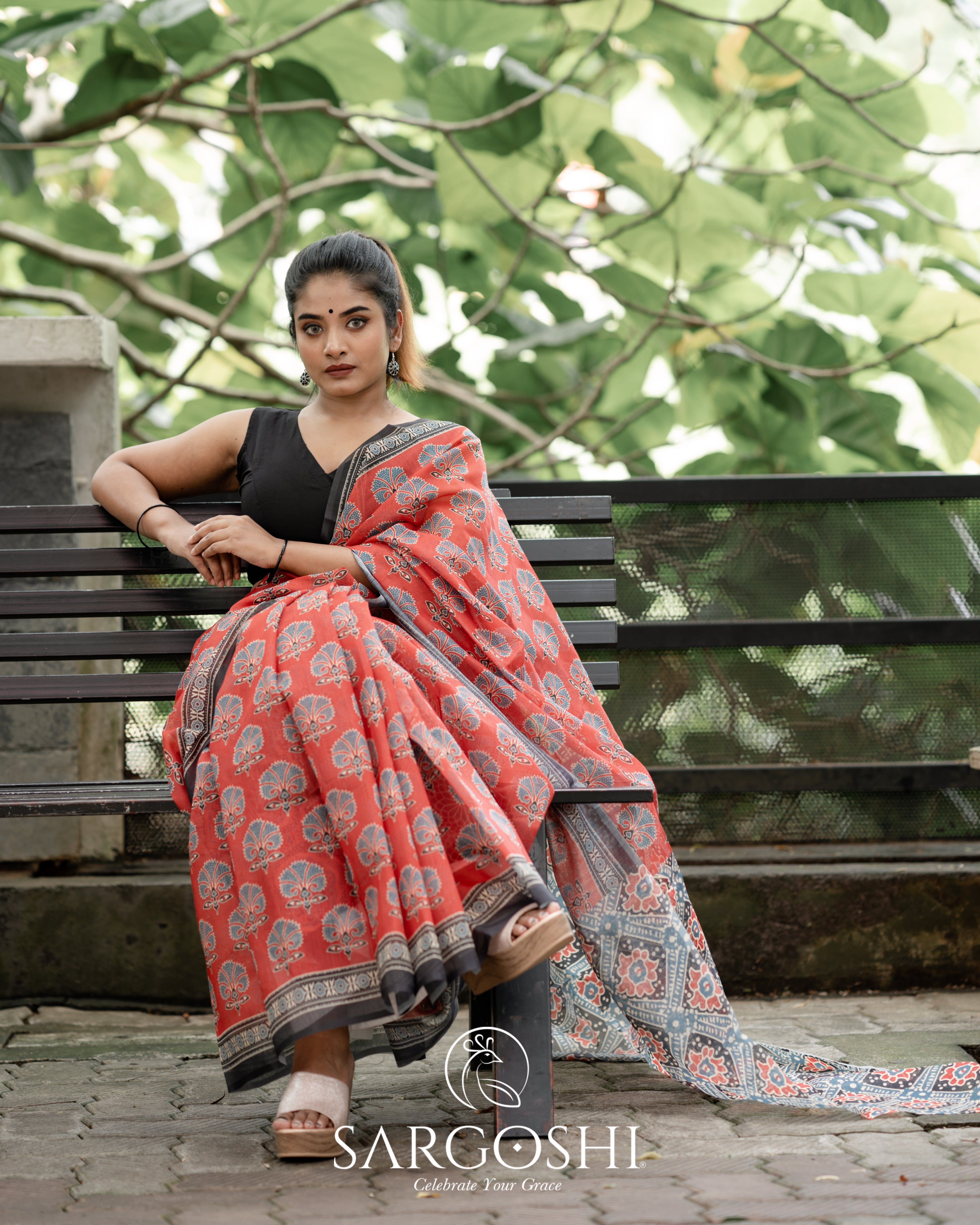 Chanderi Block Print Saree