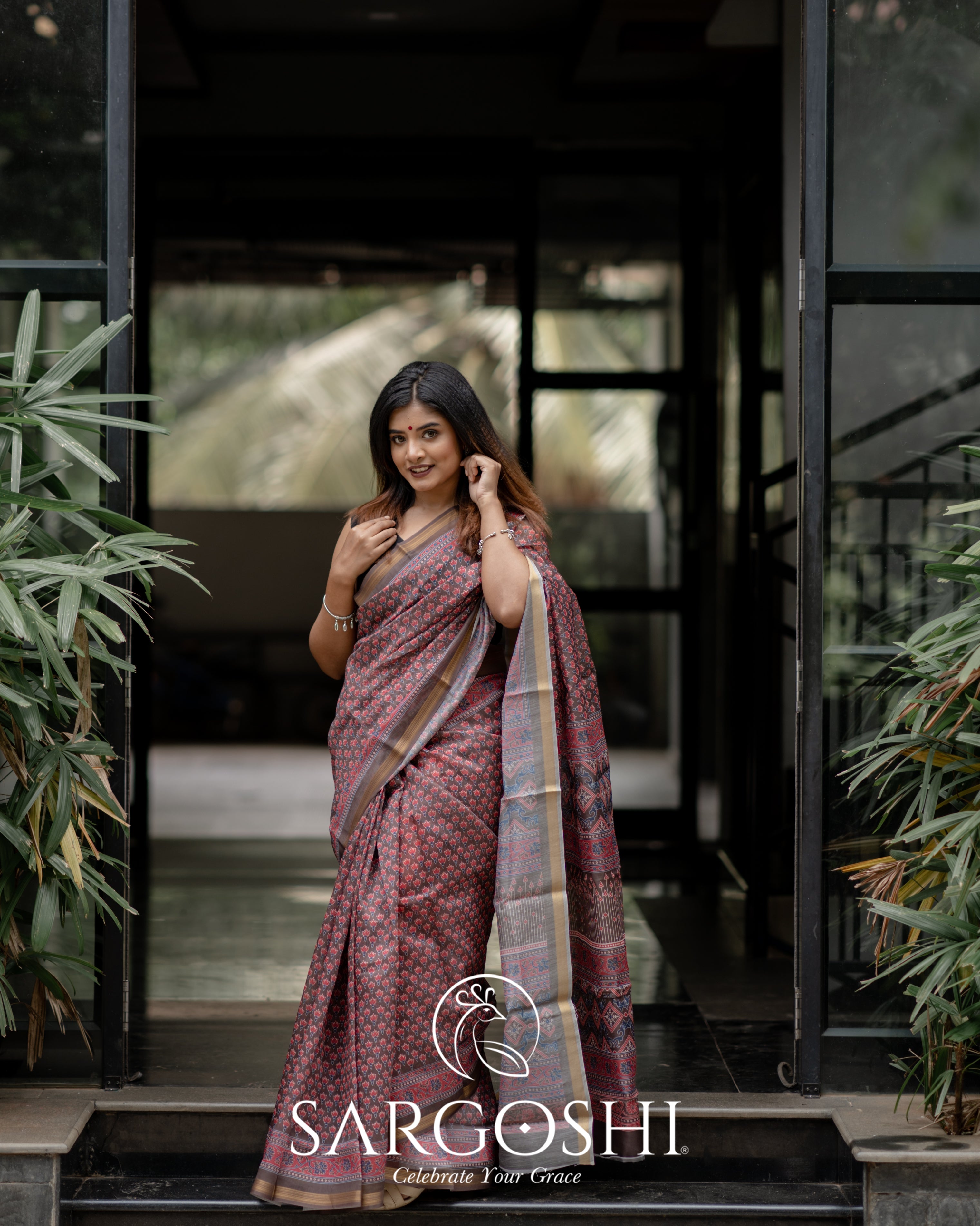 Chanderi Block Print Saree