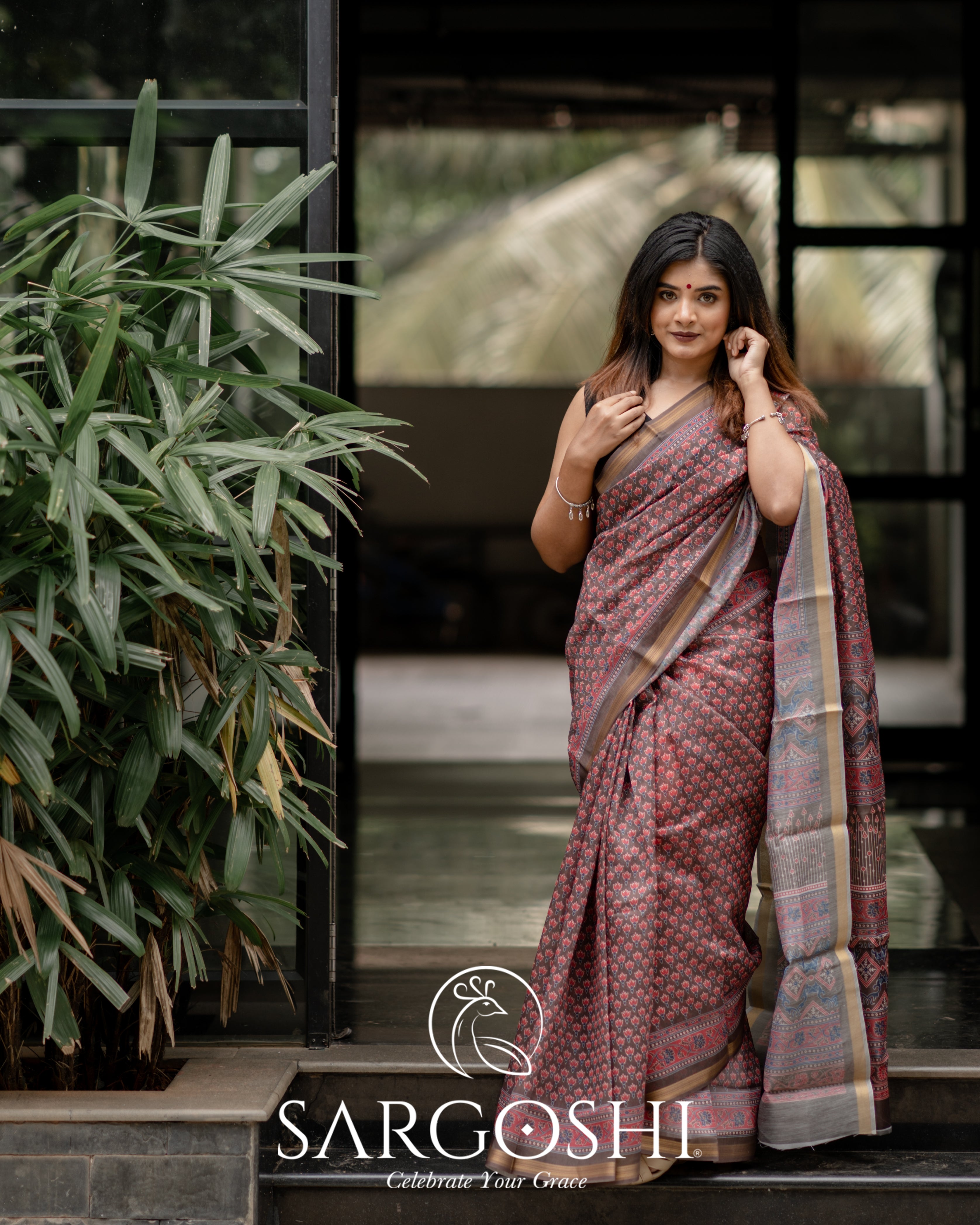 Chanderi Block Print Saree