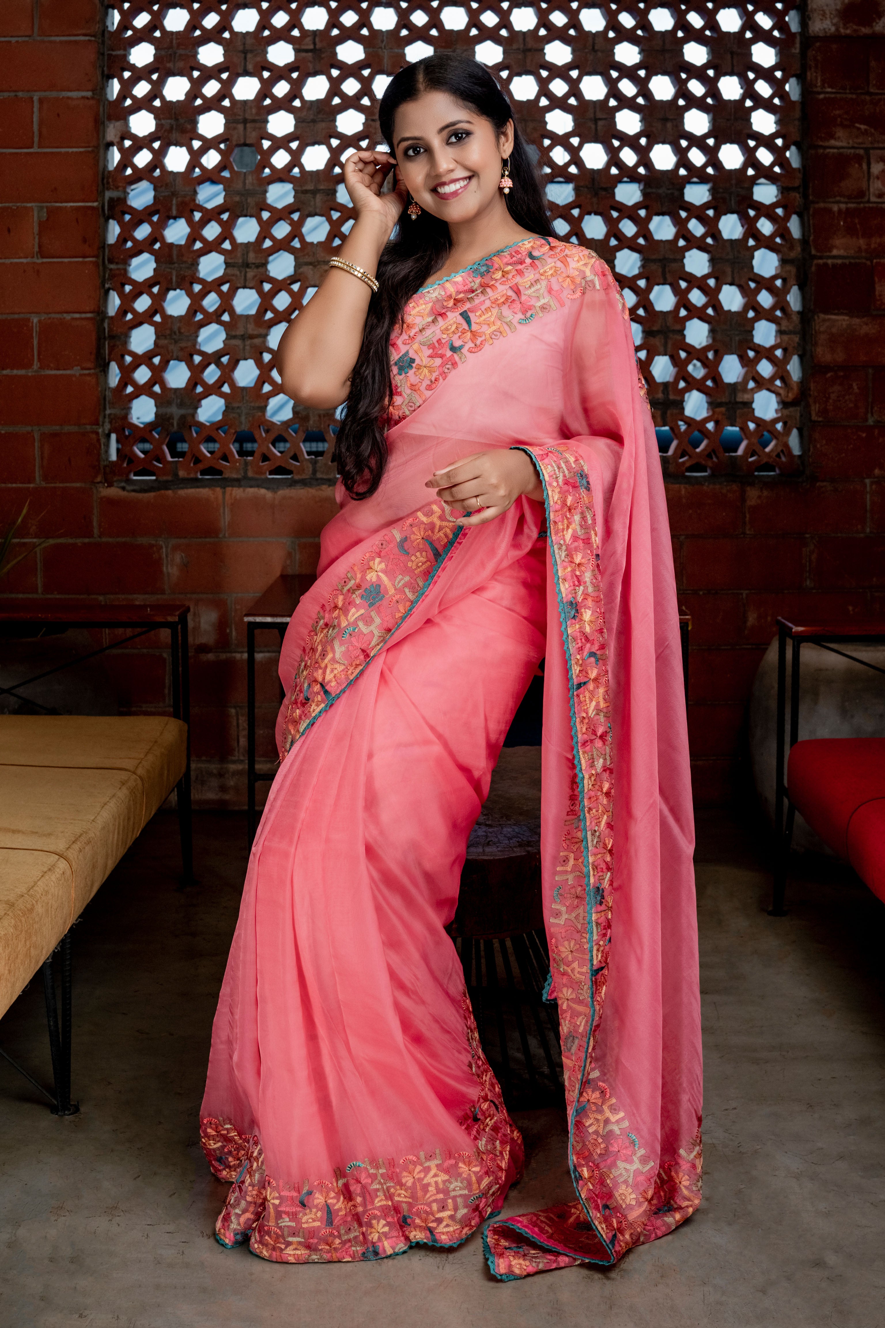 Premium Threadwork Saree