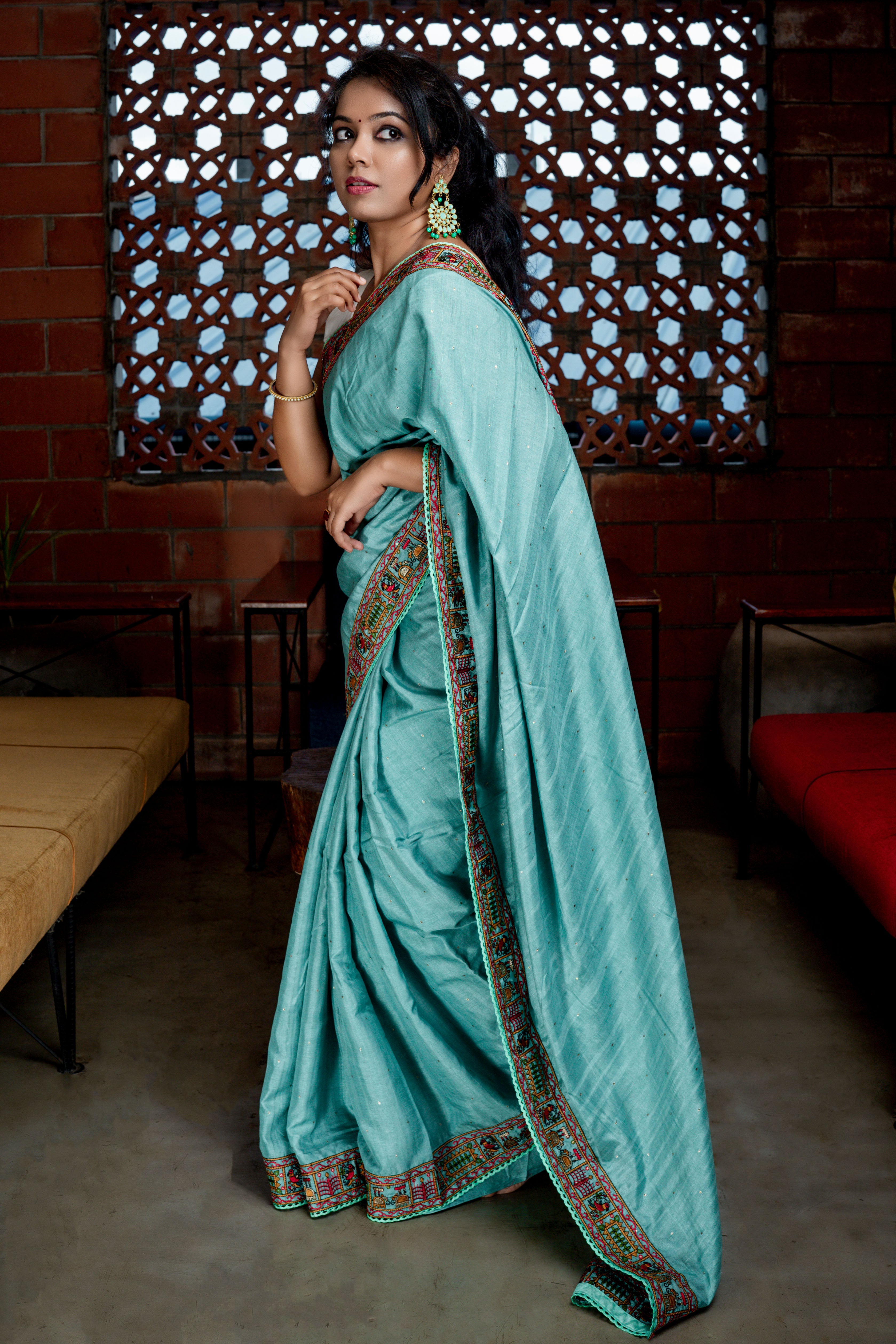 Premium Threadwork Saree