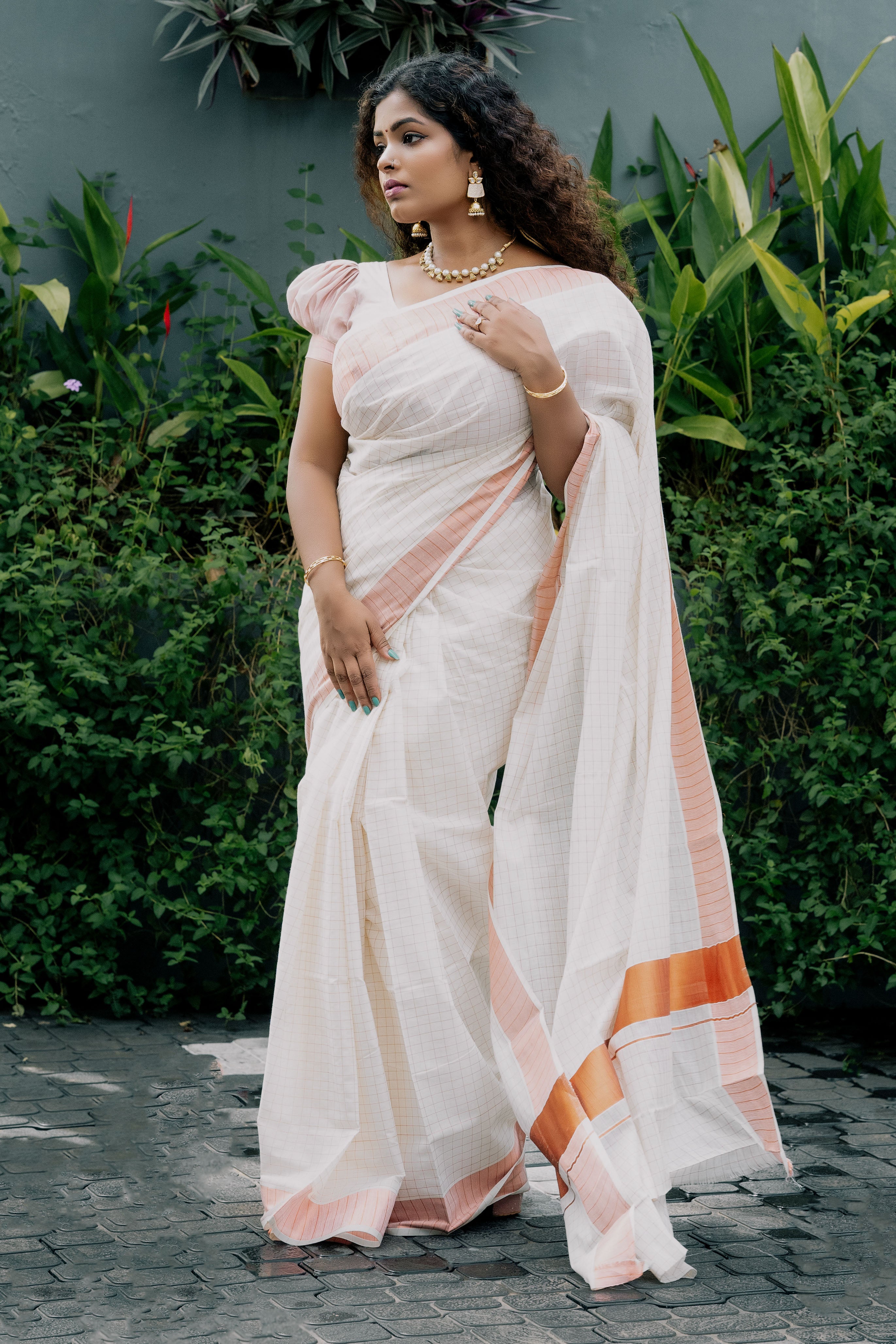 Copper Kasavu Saree