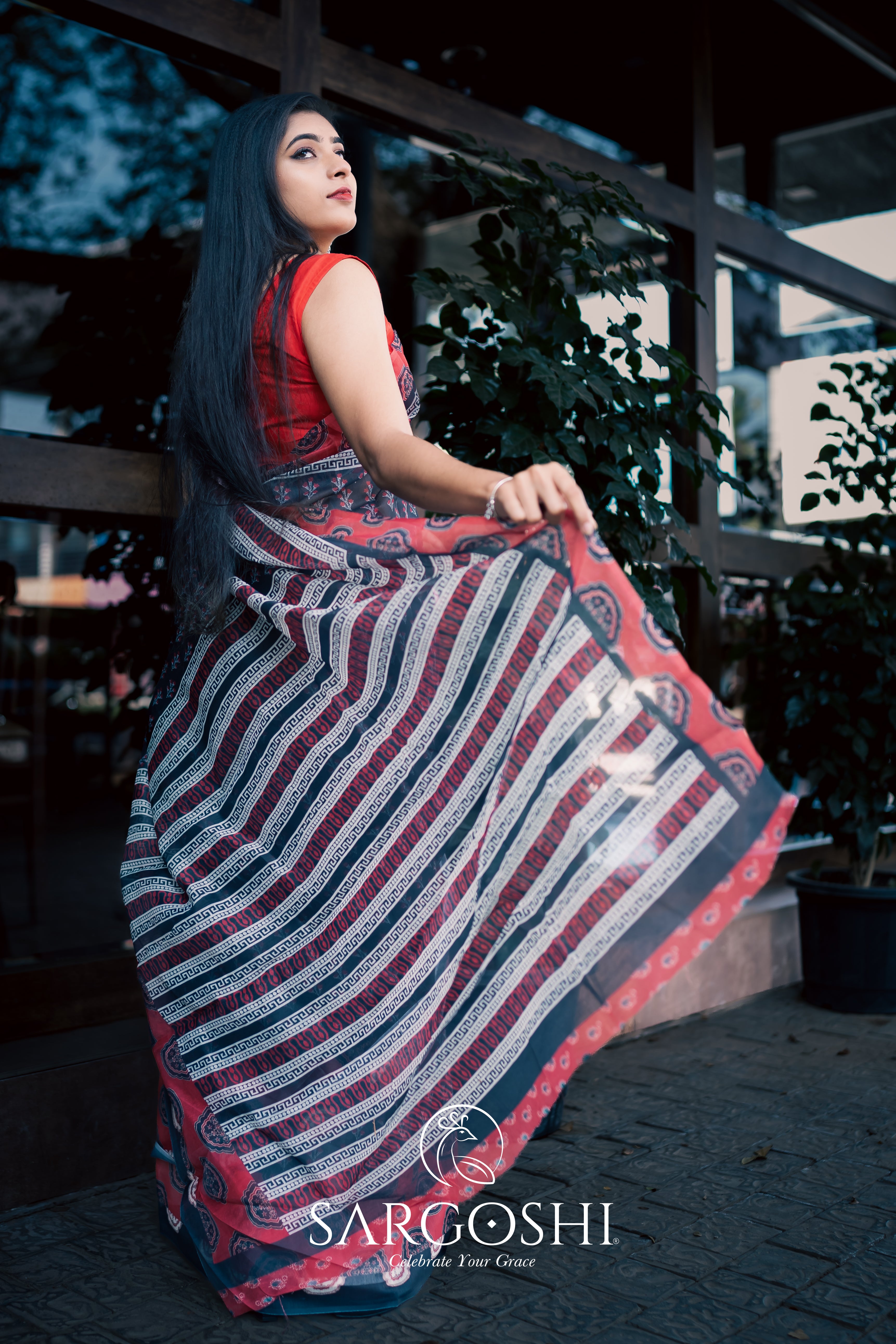 Chanderi Block Print Saree