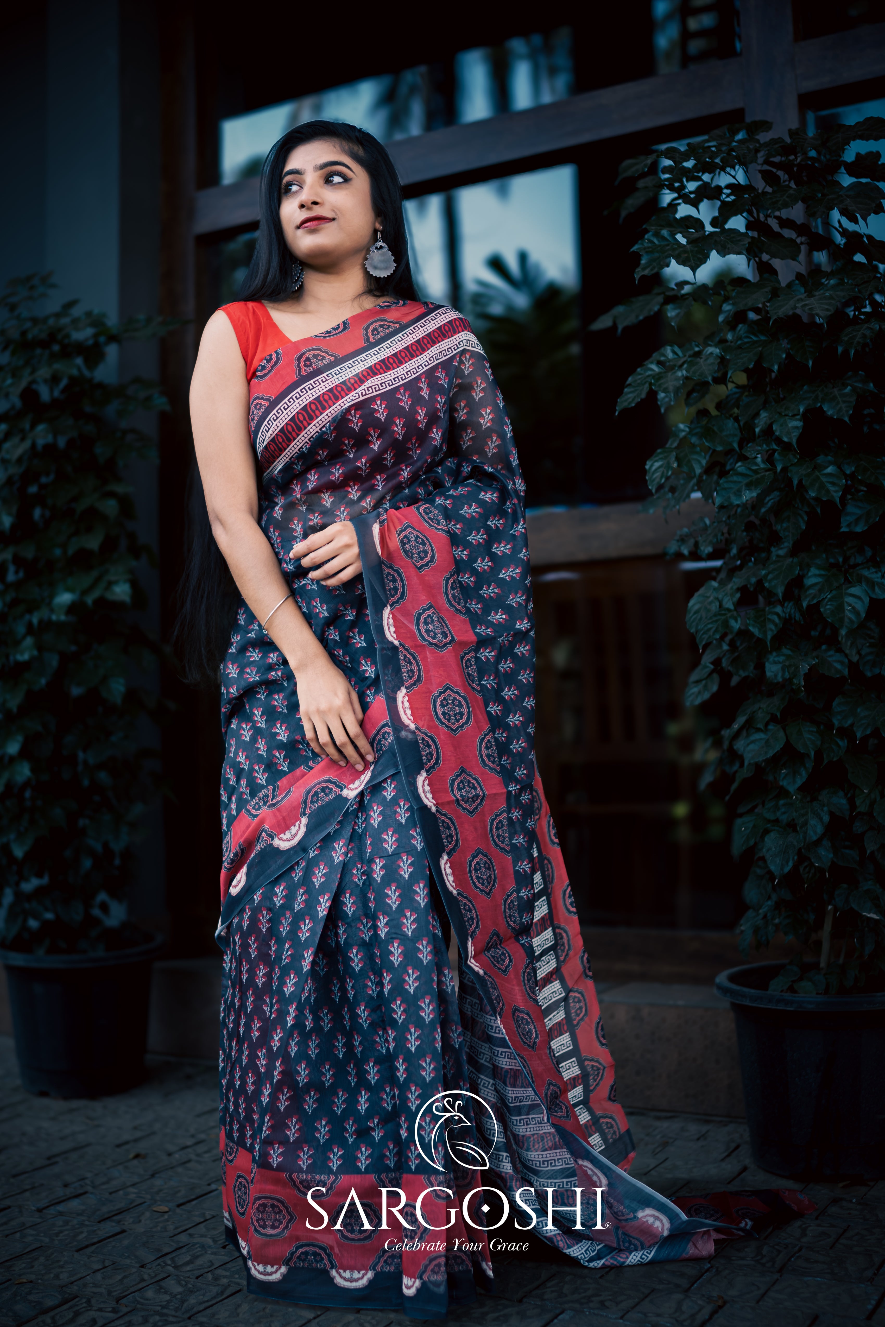 Chanderi Block Print Saree